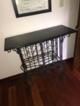 Metal black table  wine rack 38 in x 16 in 3 ft high