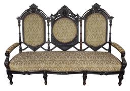 19th Century Ebonized Upholstered Seating Suite