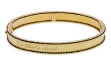Van Cleef & Arpels 18k Yellow Gold Perlee Hinged Bangle Bracelet