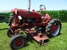 FARMALL CUB TRACTOR, W/ 60” BELLY MOWER, ROLLS FREE, MISSING CARB & SOME ENGINE PARTS, SN#159839