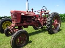 FARMALL SUPER H TRACTOR, W.F, ELECT. START, MOSTLY COMPLETE, ROLLS FREE, NEWER 11.2-38, SN# 7091