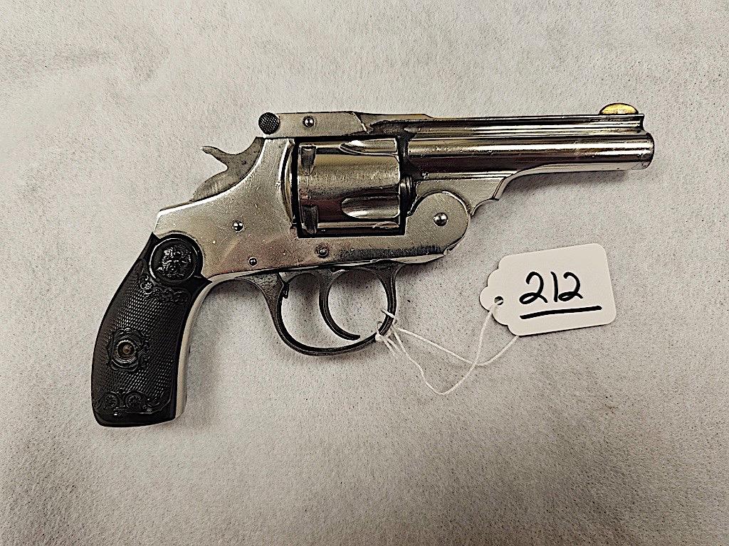 IVER JOHNSON 32 CAL REVOLVER NICKEL PLATED DOUBLE ACTION, S/N 31176