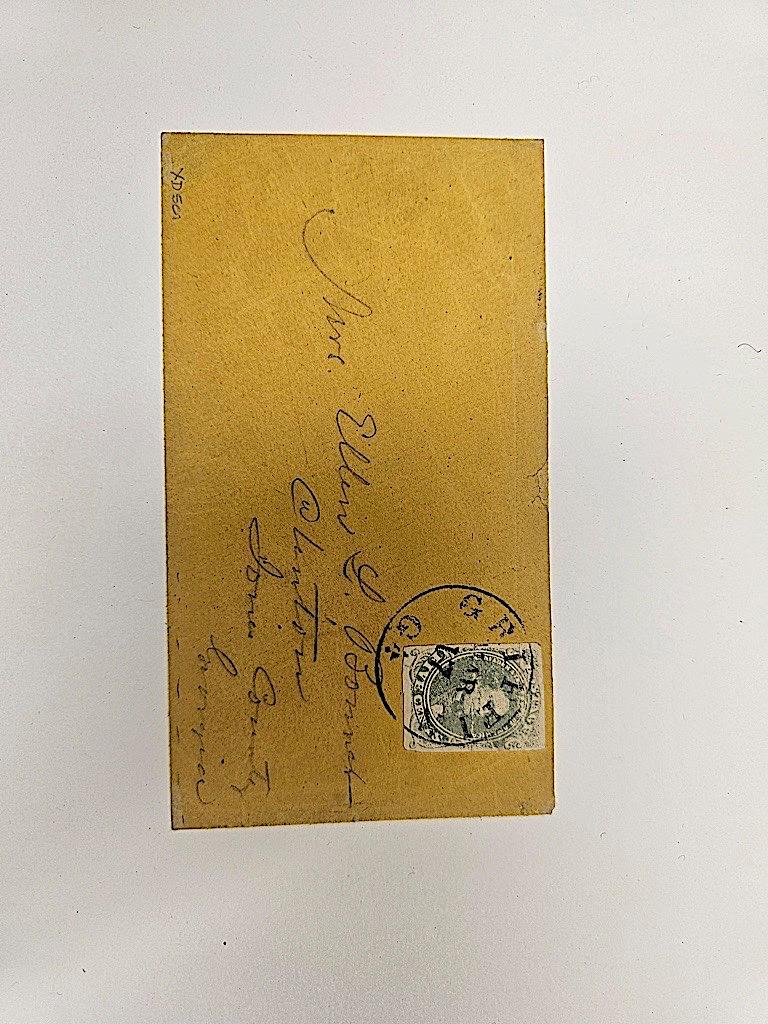 CIVIL WAR ERA ENVELOPE ADDRESSED TO 'MRS ELLEN L BONNETT - CLANTON GEORGIA'