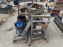 Cart, Misc Bucket with Bolts, Trolly, etc