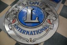 International Lions Club Sign; 30" Diameter