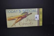 Contemporary Carrots Sign; 14"x7"