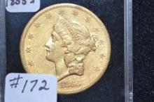 1855-S Liberty Head Twenty Dollar Gold Piece; AU