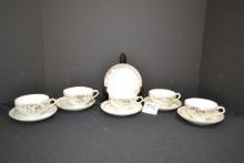 Cup/Saucer Sets including 5 Cups and 6 Saucers; Marked Japan