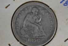 1856 Seated Liberty Quarter; F