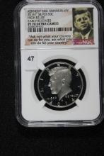 2014-P Kennedy 50th Anniversary Silver Half Dollar High Relief Early Releases; PF70 Ultra Cameo