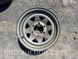 2) 6 HOLE TRAILER RIMS - 8 HOLE TRAILER RIM