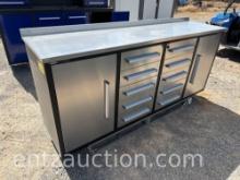 10 DRAWER, 2 COMPARTMENT TOOLBOX, 88" X 24" X 36"