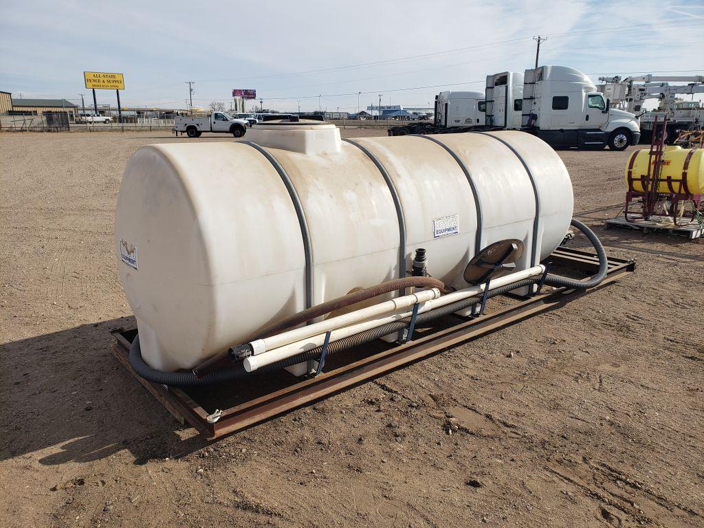 1,000 Gallon Water Tank on Skid w/Pump and Motor