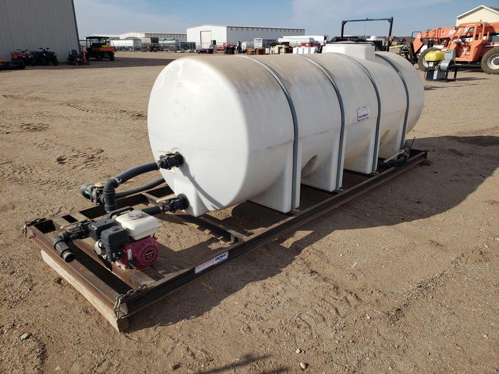 1,000 Gallon Water Tank on Skid w/Pump and Motor