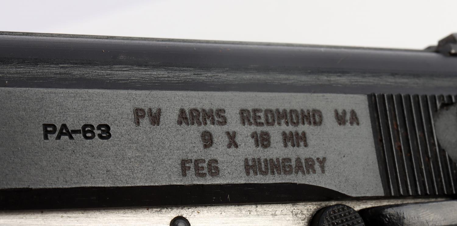 HUNGARIAN PW ARMS PA-63 9MM SEMI AUTO PISTOL