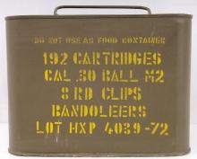192 ROUNDS OF CAL .30 BALL M2 SEALED AMMO CAN