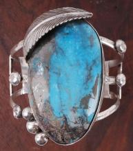JONAH BEGAY TIMBERLINE TURQUOISE STERLING CUFF