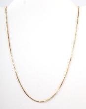 18K YELLOW GOLD BOX LINK CHAIN NECKLACE 23 INCH