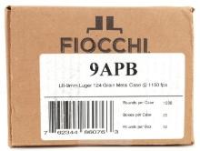 1000 ROUNDS OF FIOCCHI 9MM LUGER 124 GR FMJ AMMO