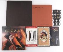 LOT OF 6 CIGAR ENTHUSIAST BOOKS + 5 CIGAR CUTTERS