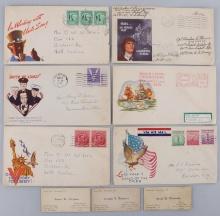 WWI RETURNING SOLDIER CARD & WWII PATRIOTIC COVERS