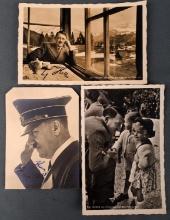 LOT OF 3 WWII GERMAN ADOLF HITLER AUTOGRAPHS