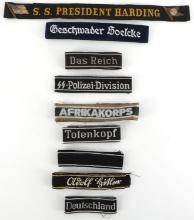 WWII GERMAN & US CUFF TITLE LOT OF 9