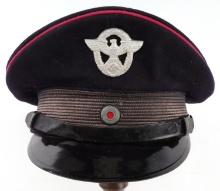 WWII GERMAN THIRD REICH FIRE POLICE VISOR CAP