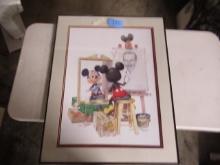 SIGNED MICKEY MOUSE PRINT BY T BOYER  36 X 26
