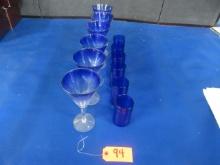 BLUE GLASSES, CHAPAGNE GLASSES, JUICE GLASSES