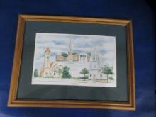 FRAMED CHURCH PRINT  22 X 19