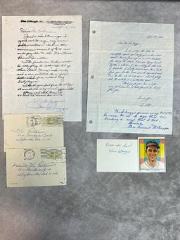 Vince and Dom DiMaggio Signed Cut and Letters