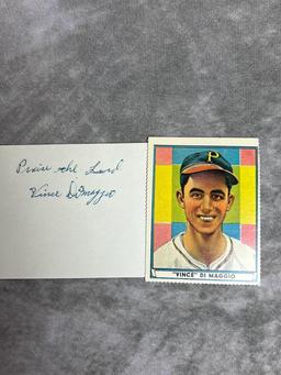 Vince and Dom DiMaggio Signed Cut and Letters