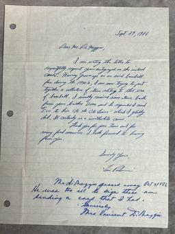 Vince and Dom DiMaggio Signed Cut and Letters