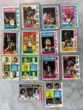 (14) 1974-75 Topps Basketball Cards with Hall of Famers