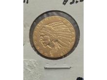 1911 $5. INDIAN HEAD GOLD PIECE BU