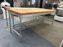 8ft Maple Top Bakery Table