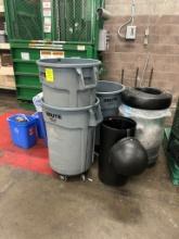 Group Of Assorted Trash Cans