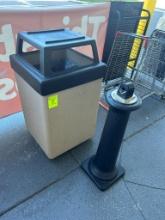 outdoor trash bins w/ cigerette disposal station