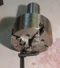 6" diameter  4 jaw Chuck, 2 1/2" diameter shaft