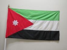 Flag of Jordan with Pole & Base