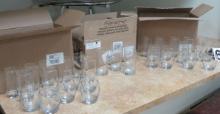 New Drinking Glasses in Cases, 32 Assorted Pieces