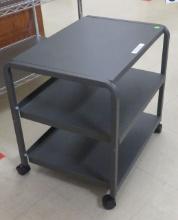 small 3 shelf printer table on casters 19" high x 21" long x 15" wide