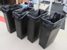 tall Uline  trash cans 31h x 21" wide x 11" deep