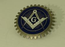 Masonic porcelain emblem for auto  4" diameter