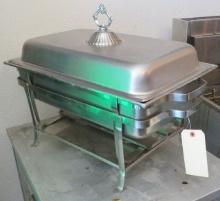 chafing pan rack with lidded pan and extra rack