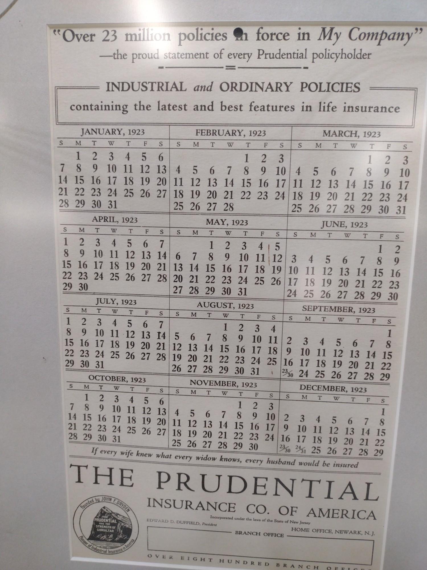 3 Prudential Insurance Company Advertising Calendar Prints by W. Haskell Coffin