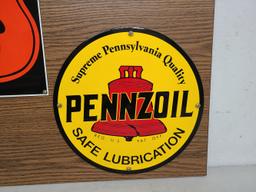 3 Mounted SST Signs Phillips, Pegasus & Pennzoil