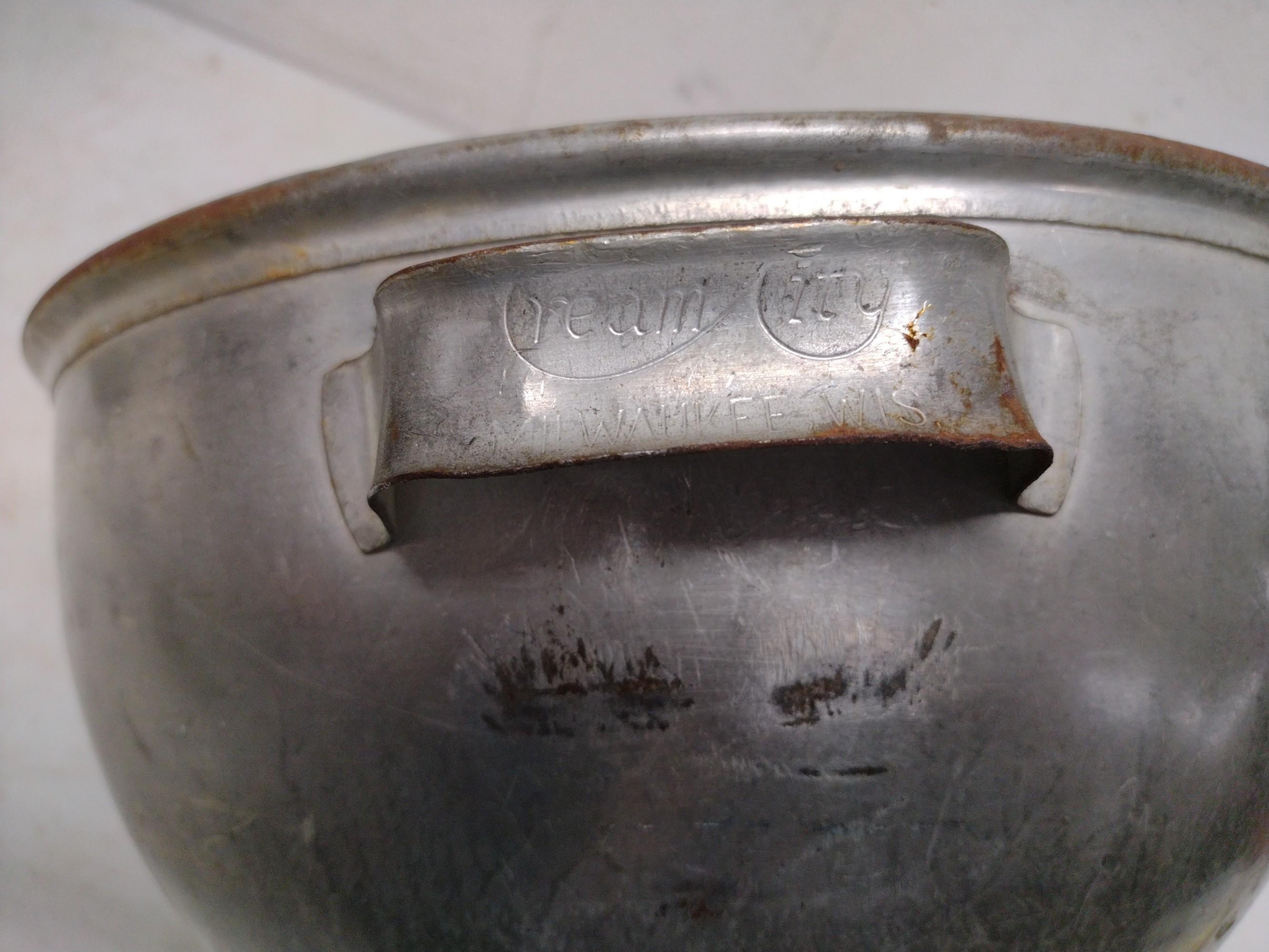 Firestone Sanaloy Stainless Steel Milk Can And Metal Milk Strainer