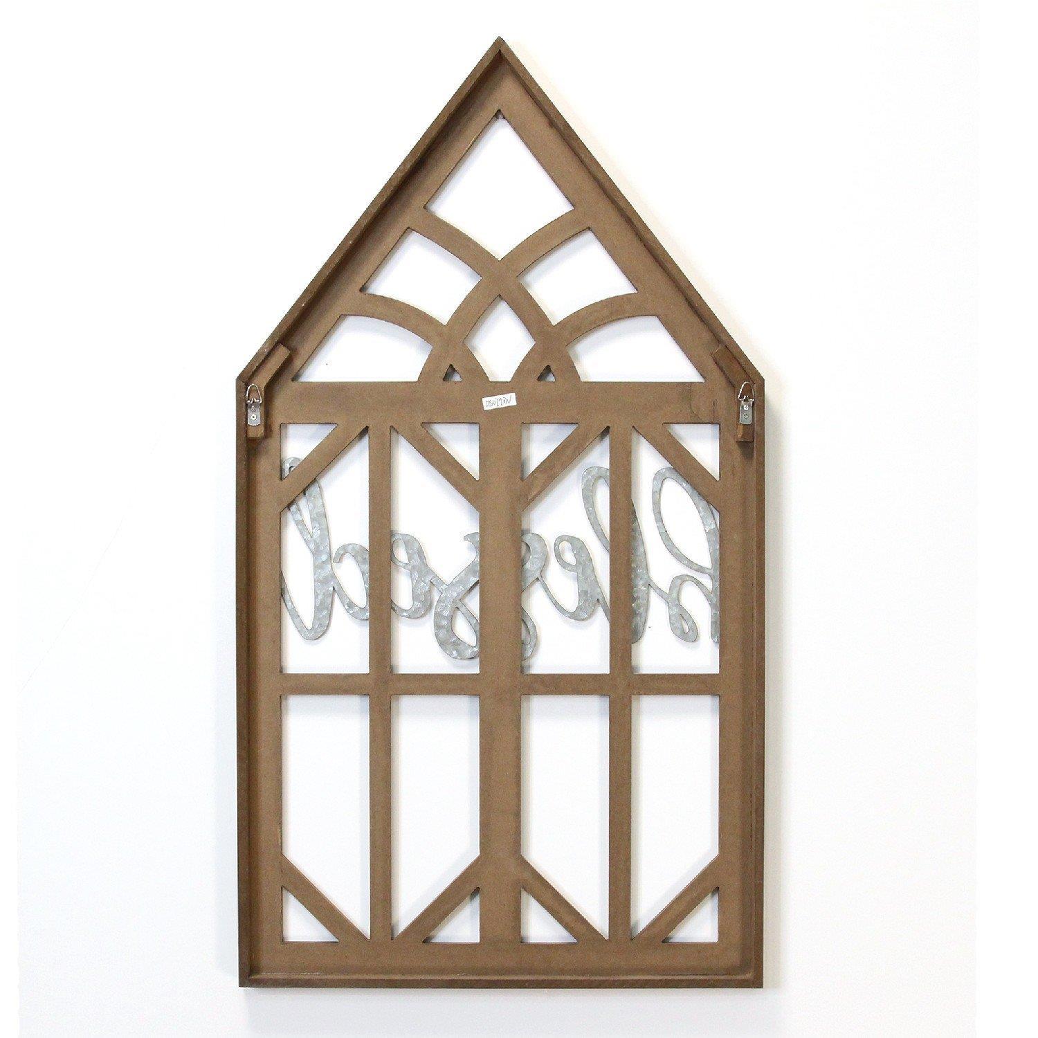Stratton Home Decor Blessed Laser Cut Wood Window Frame Wall Decor S21060